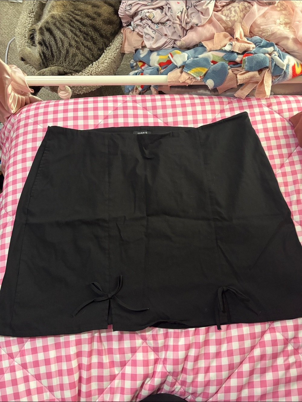 Torrid Black Skort with bow accents